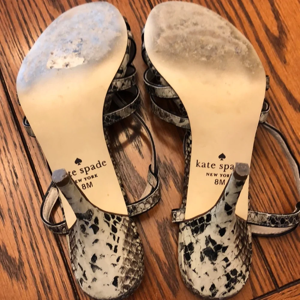 Kate Spade Strappy Snakeskin 4” Heals - Picture 8 of 8